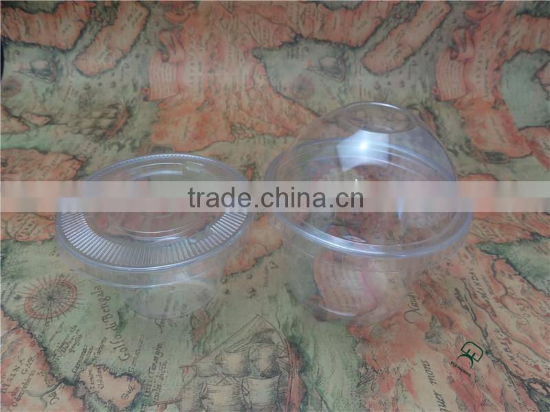 Disposable food grade reusable PET clear plastic ice cream cup with lid