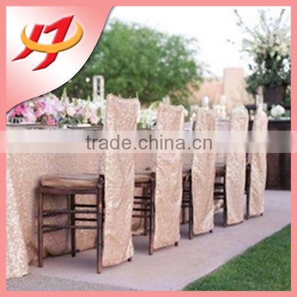 Factory sale high back gold sequin christmas chair covers for banquet
