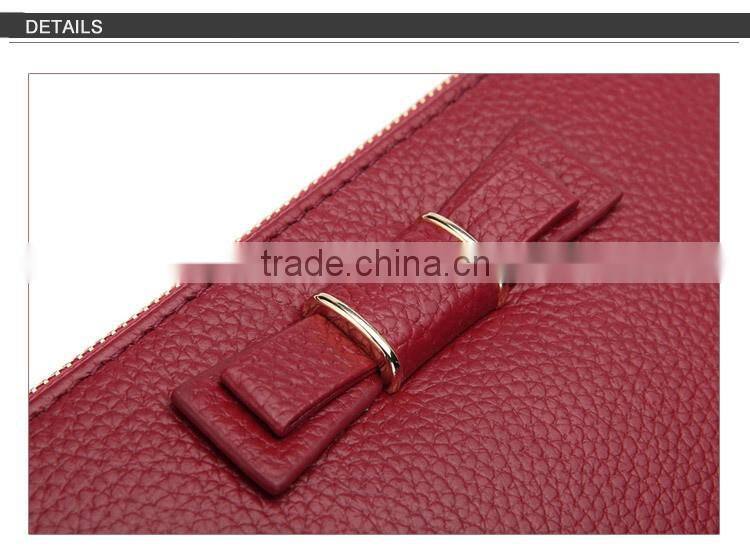 Cheap Wallet Women Real Leater Travel Organizer Wallet with Wrist