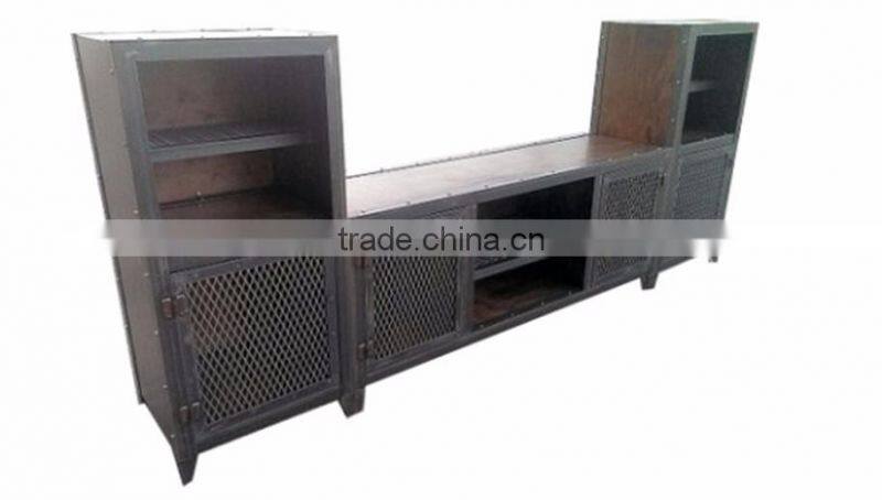 Industrial Media Entertainment Center,Entertainment TV unit, Recycled TV Stand, industrial Media unit
