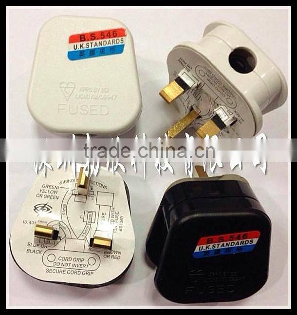 Hot selling UK BS1363 13a fuse power plug adapter