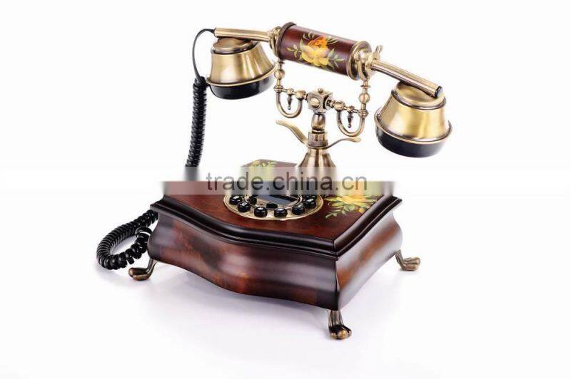 Home Wood Vintage Corded Telephones, Antique Decorative Telephone, China Antique Telephone