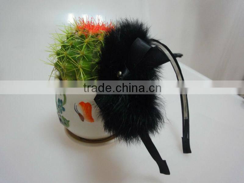 Mink fur hair accessories hair bands for girls, fluffy hair band