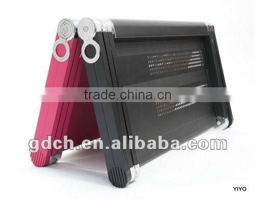 Personal articulate adjustable laptop table desk with dissipating holes