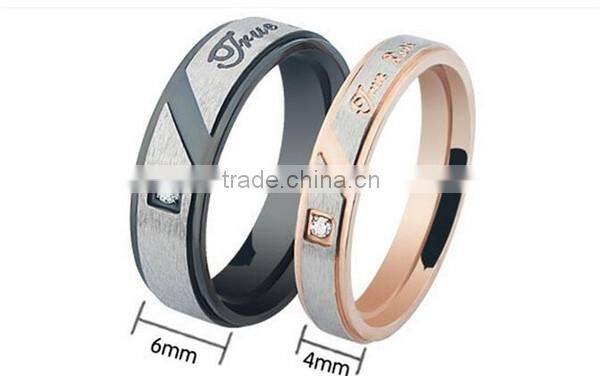 vintage engrave high polished 316L stainless steel wedding band ring for lovers
