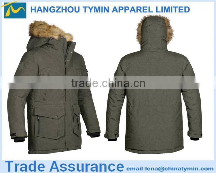 2015 high quality outwear fur hood waterproof winter jacket