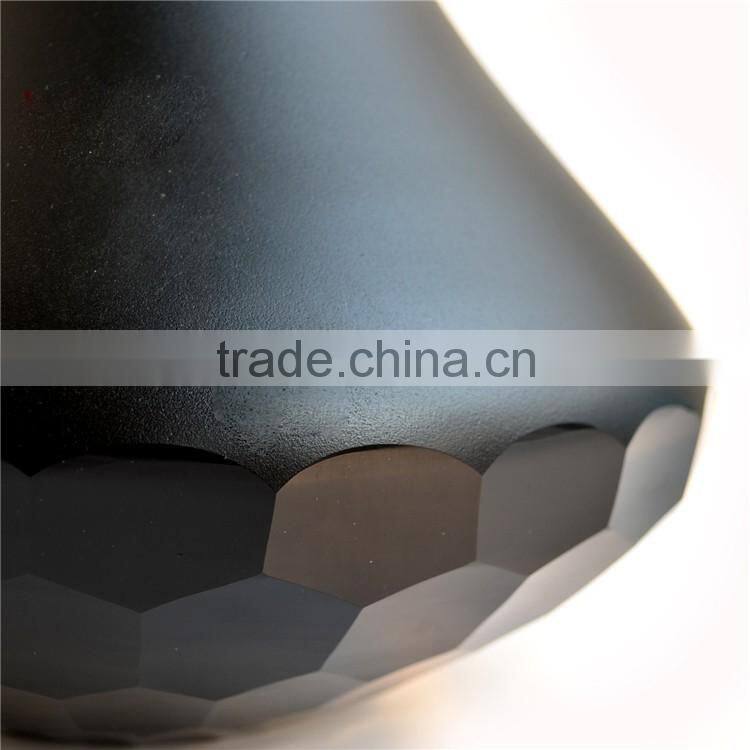 Wholesale Classic Black Swan Hand Carved Glass Vase High-grade Fashion Decoration Home Furnishing