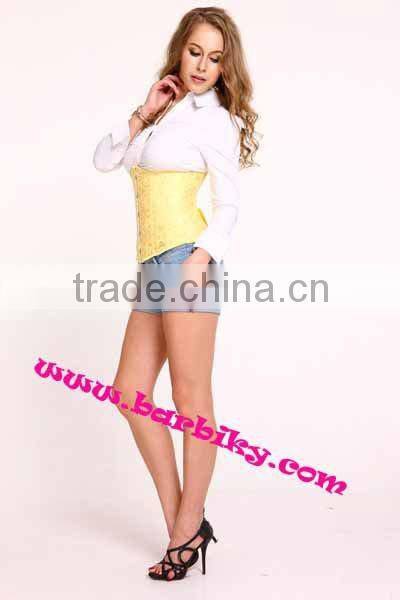 Sexy Yellow Plus Size Waist Training Corset Steel Bone Bustier