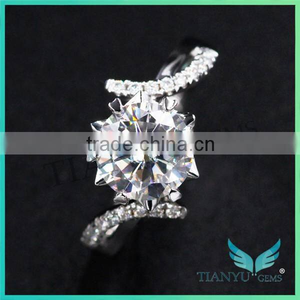 moissanite 3 ct yellow gold engagement ring rope band moissanite jewelers