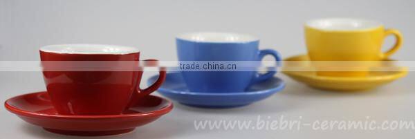 65cc To 450cc Blue Color Glazed High Quality Ceramic Espresso Cappuccino China Cup Saucer