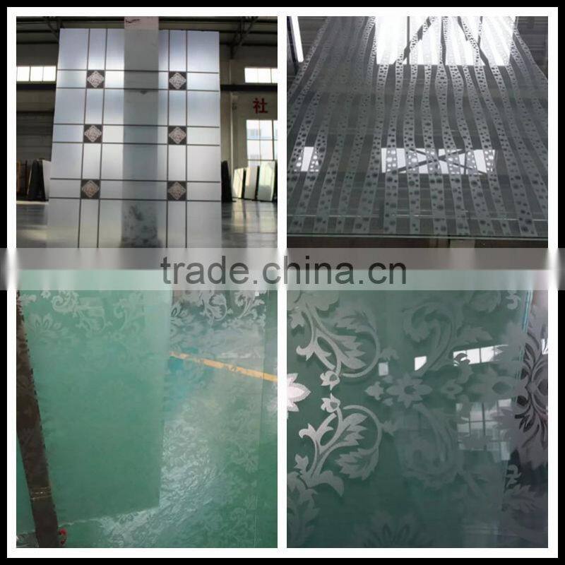 decorative laminated painted glass for wardrobe sliding door glass
