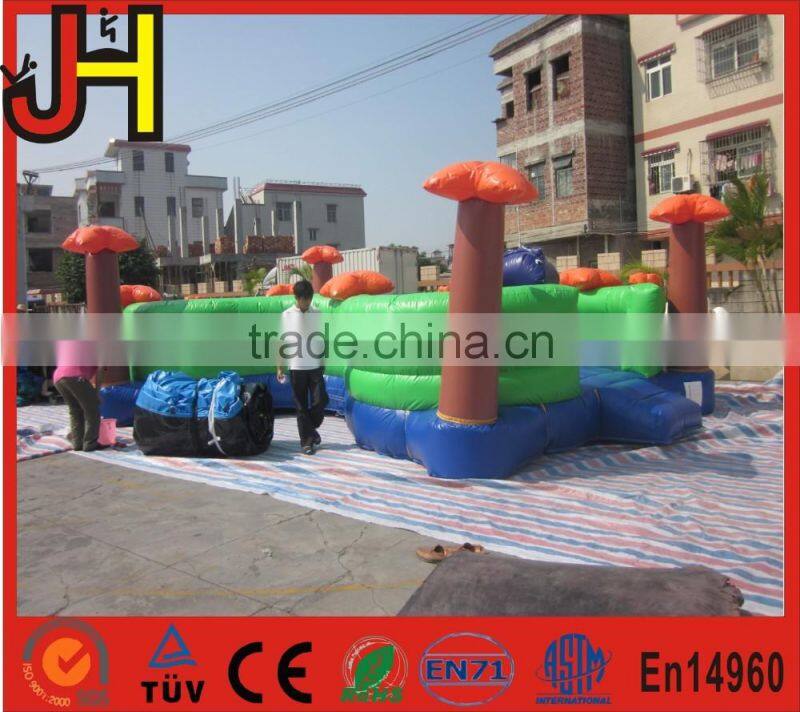 Outdoor inflatable dinosaur playground, funny dinosaur obstacle and bouncer for kids playing