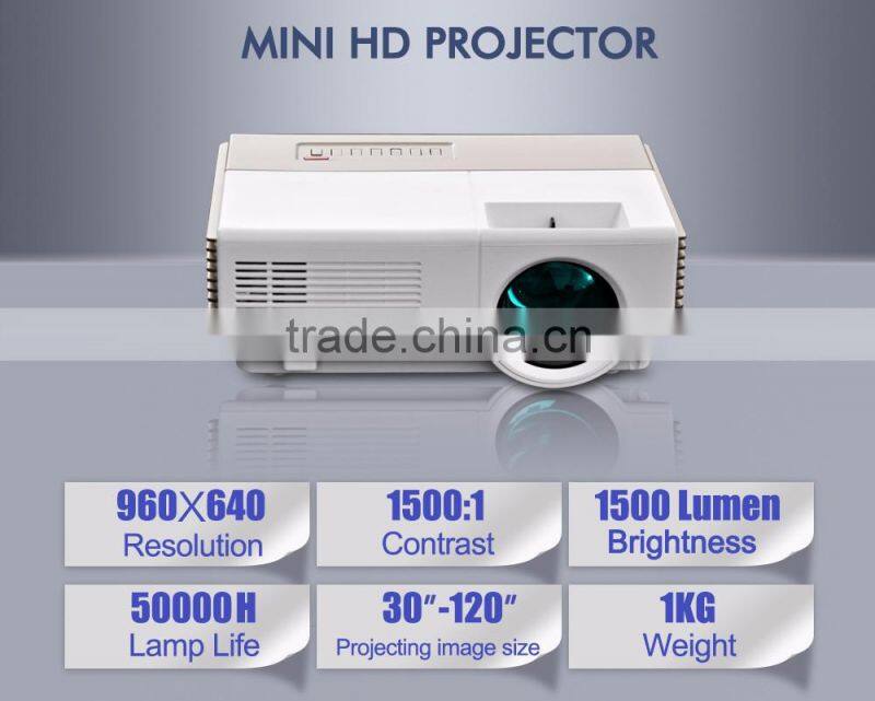 low price mini projector 1500 lumens Full Color LED home cinema projector