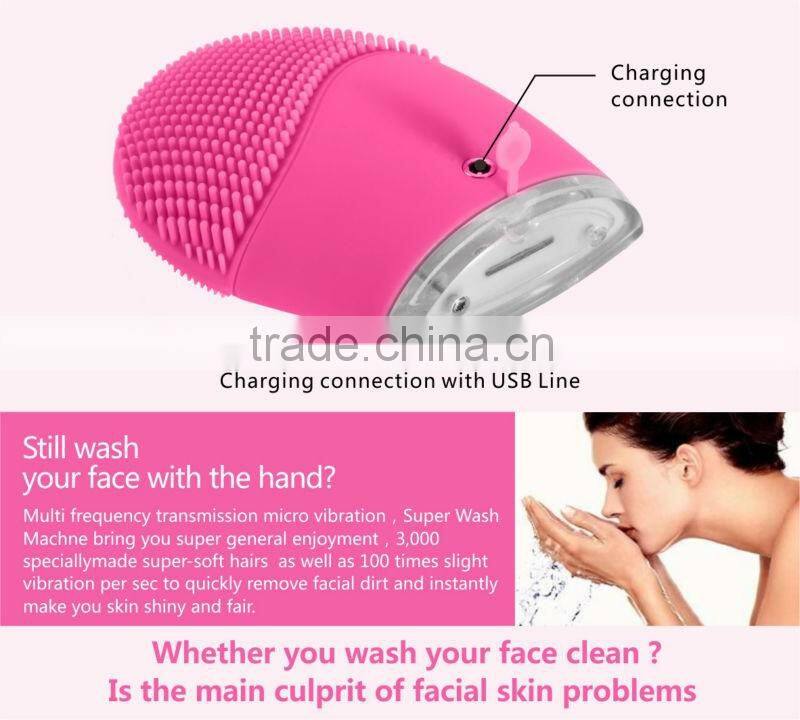 Handheld girl use facial cleansing brush blackhead extractor exfoliating scrub