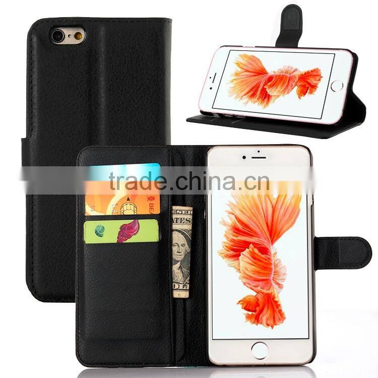 LITCHI TEXTURE Soft Wallet LEATHER Case Stand PU Leather Case For IPHONE 6/6S PLUS FLIP LEATHER BUSINESS MUTIFUNCTIONAL CASE