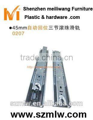 45mm steel rebound 3 ball bearing drawer slide