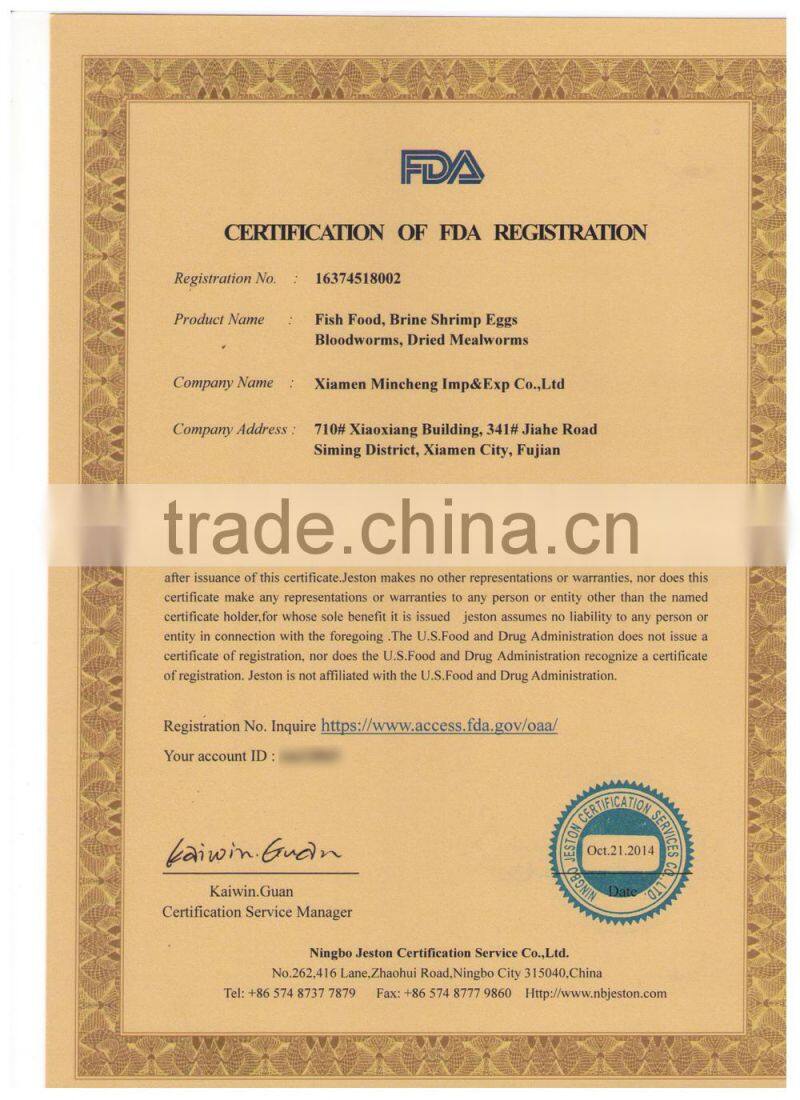 Aquarium fish food Bottled freeze dried mealworm