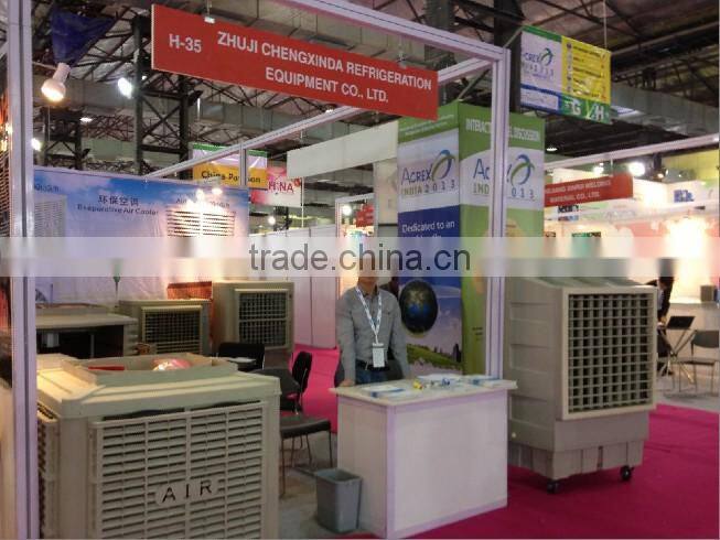 roof mounted evaporative air cooler with air duct