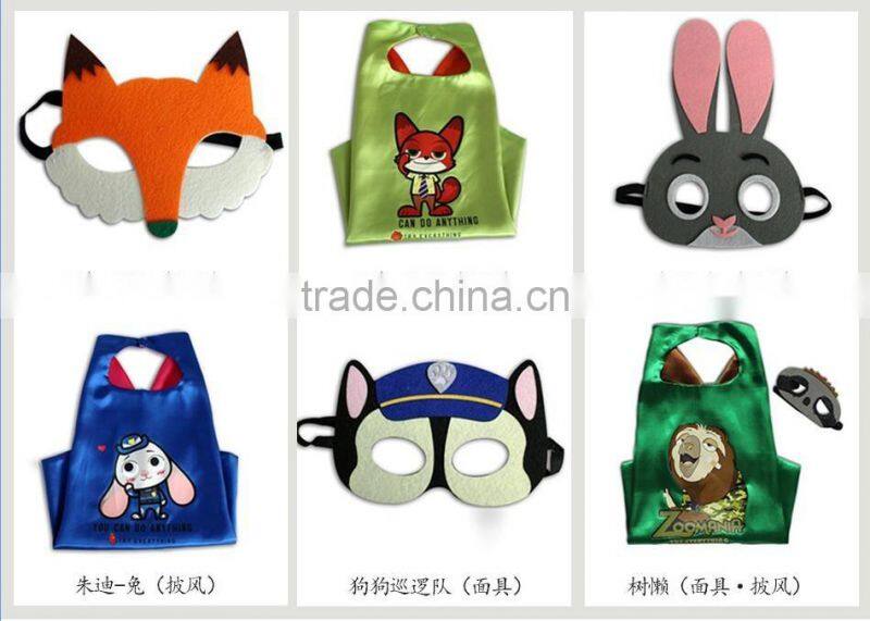 Hot Crazy Animal City Cheap Kids Cartoon Animal Felt Mask