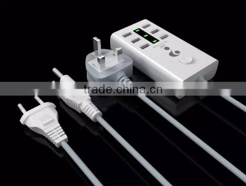 EU UK US plug 5V 6 port usb socket charger