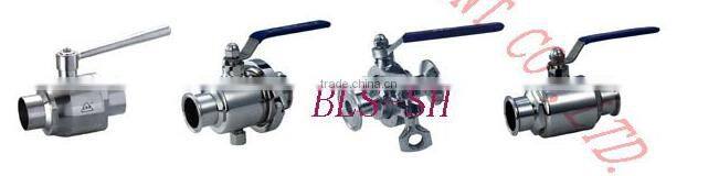 stainless steel clamped three ways ball valve