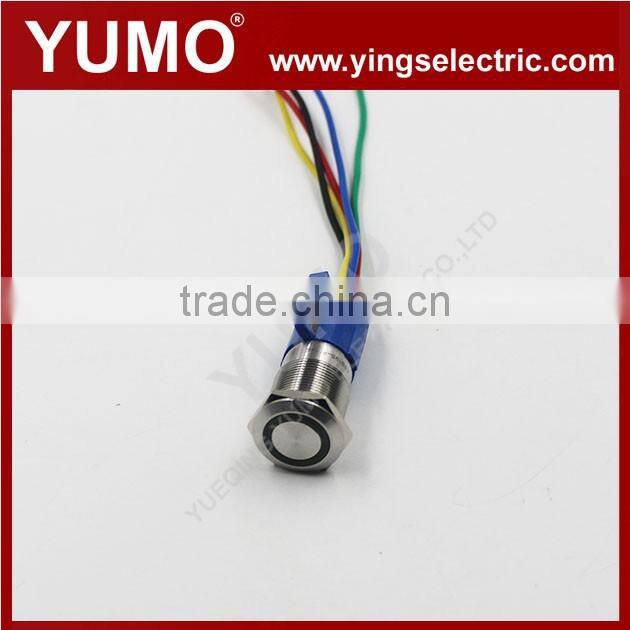 ABS19S-P11-E 19mm ring LED lamp green metal push button