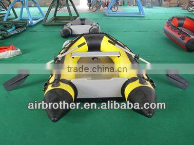 yellow aluminum pvc inflatable boat