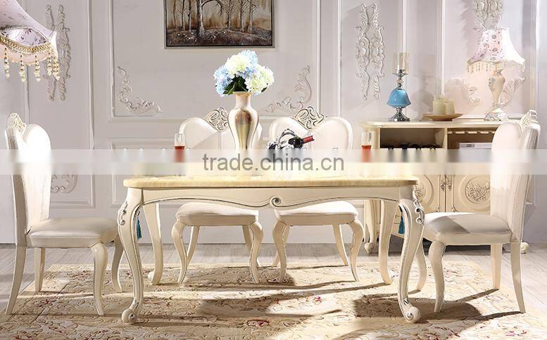 Graceful pearl color leather dining chair