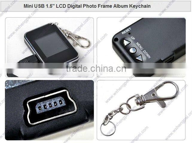 New Mini 1.5" LCD Digital Photo Picture Frame Key Chain Keychain + USB Cable