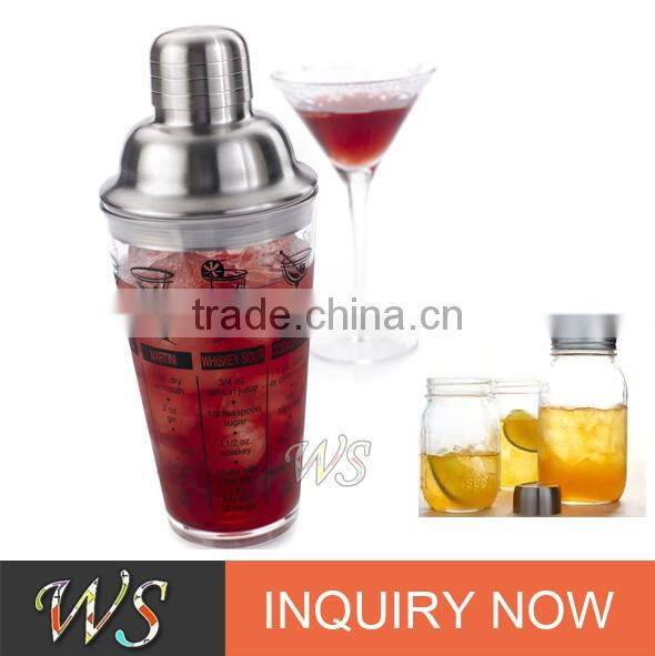 WS-CS128 stainless steel cocktail martini bar shaker