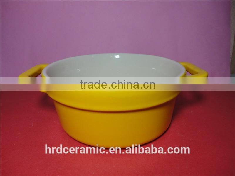 Fun yellow glazed soup bolw Ceramic glazed bowl / Decorative Bowl