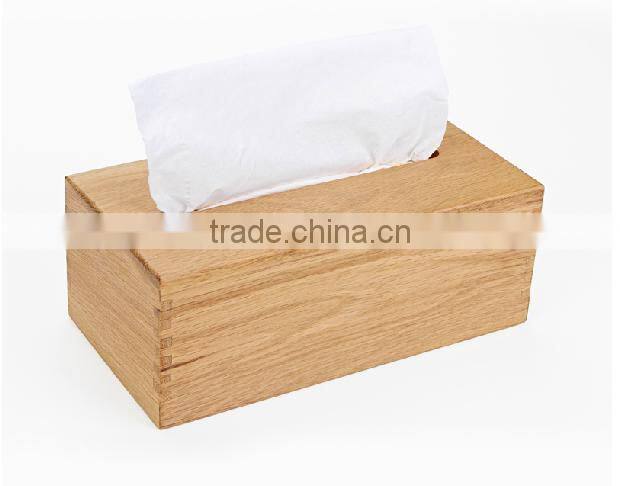 high quality plain wood car tissue box cover
