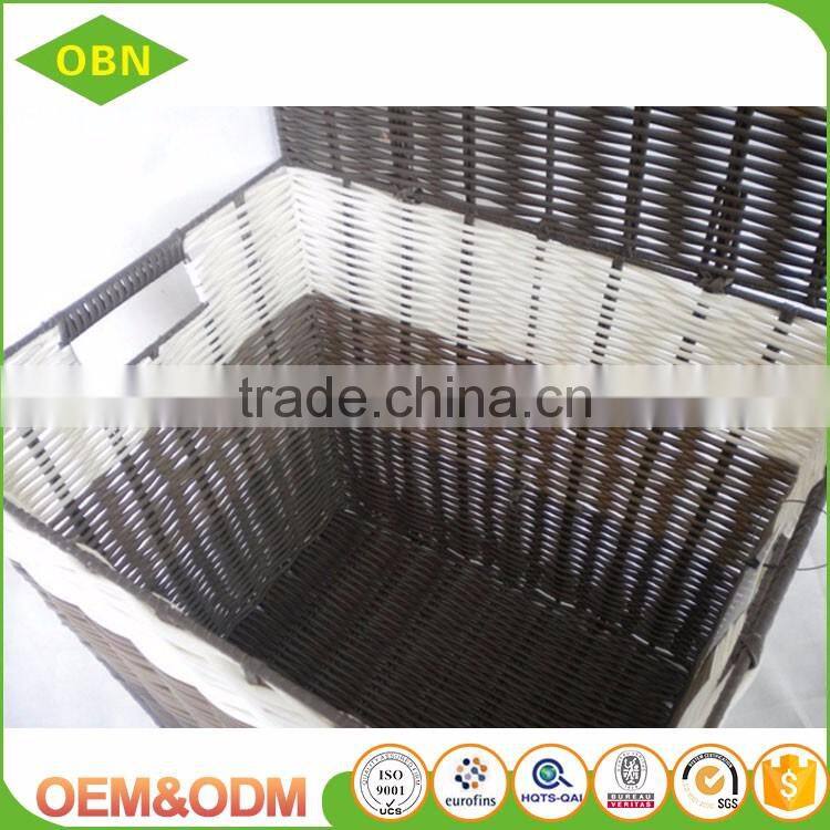 Excellent quality customized cheap colored plastic woven basket of dirty laundry