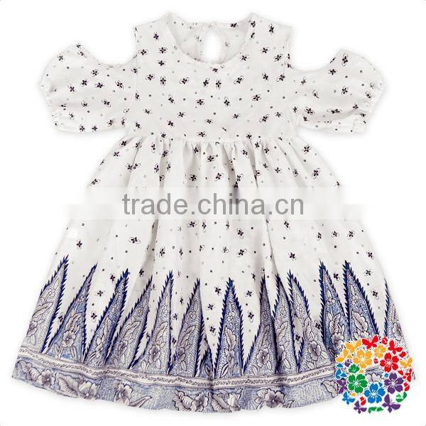 Little Girls White Cartoon Fox Print Short Sleeve T Shirt