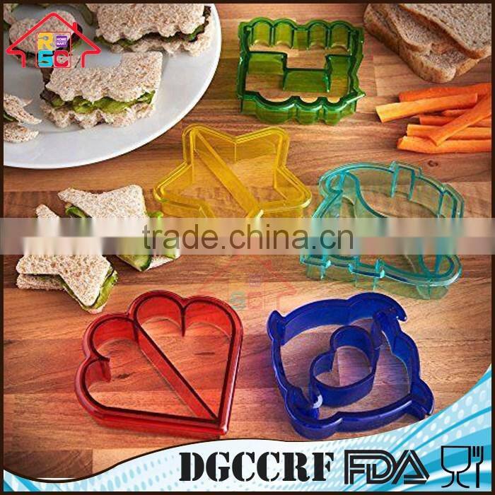 NBRSC Set of 5 Cutters Sandwich Cake Bread Toast Cookies Biscuit Cutter Mold Mould with Different Shape
