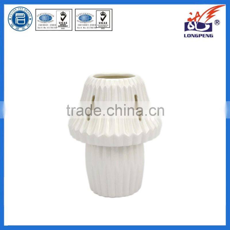 Eco-Friendly Elegant Pure White Ceramic Table Lamp Shape Candle Holders