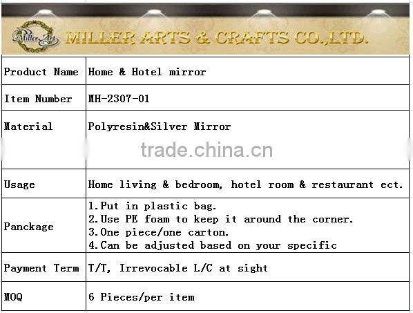 Antique Louis style decorative wall mirror for living room