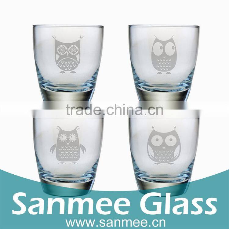 4PCS Drinkware Gift Set Owl Pattern Logo Design Glassware