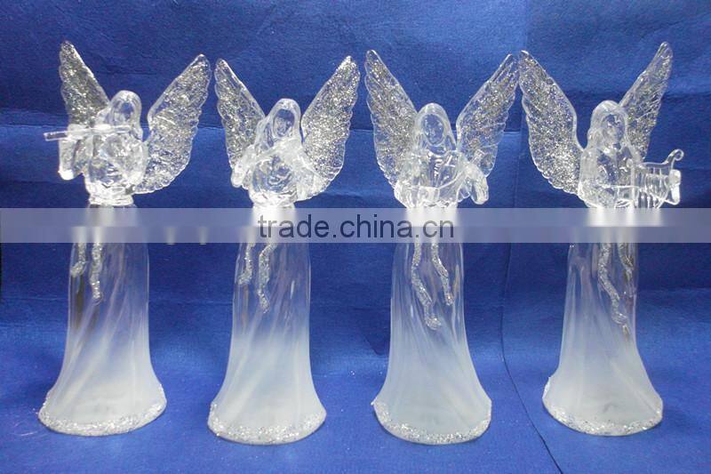 led plastic acrylic new christmas angel figurines statue for sale