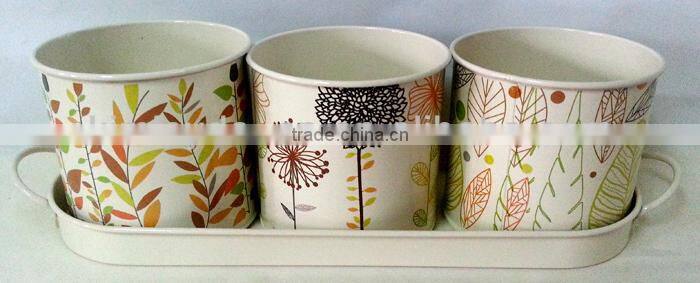 set 4 pcs decorative indoor herb pot set flower pots