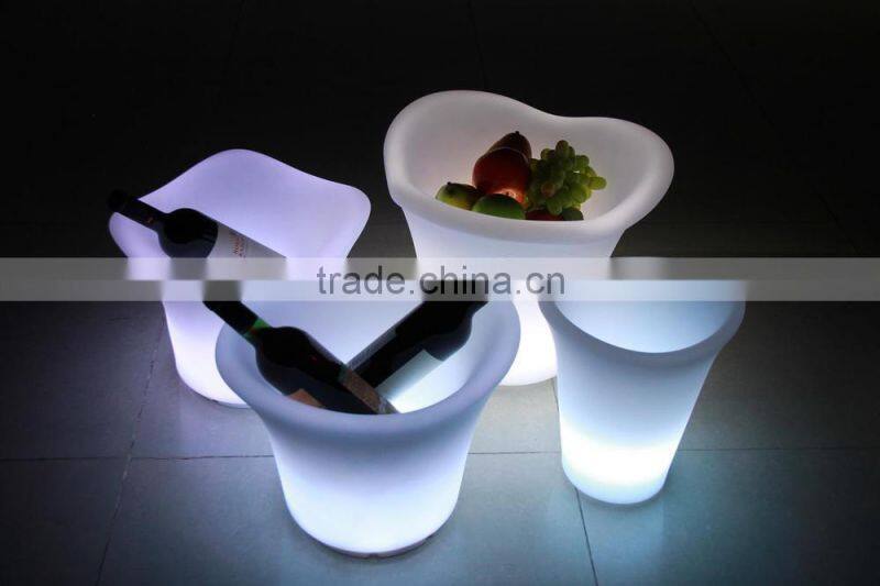 Waterproof IP65 plastic ice bucket/fruit tray/led wine pot