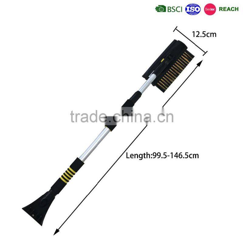 high quality telescopic handle snow brush with ice scraper automobile brush and glass cleaner and comfortable EVA handle