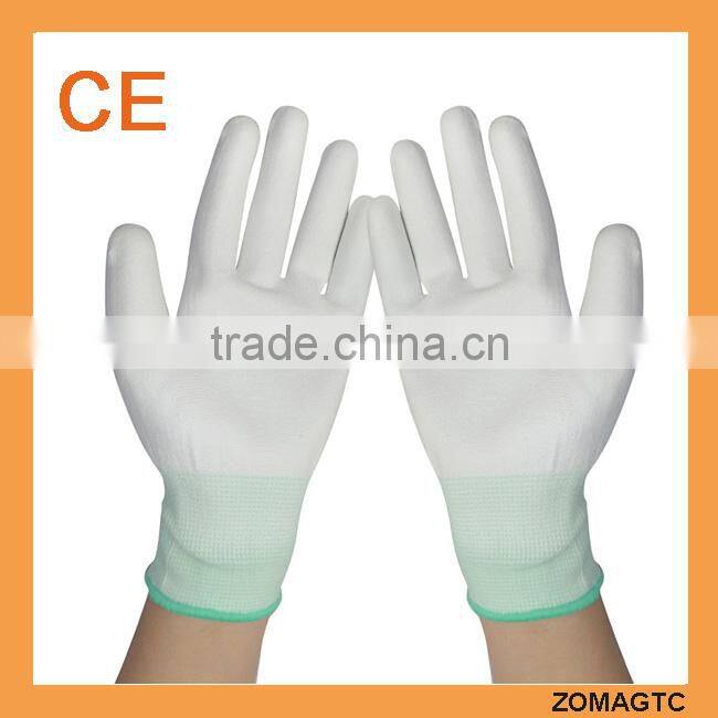 Anti static ESD PU Palm Fit carbon gloves, Nylon gloves