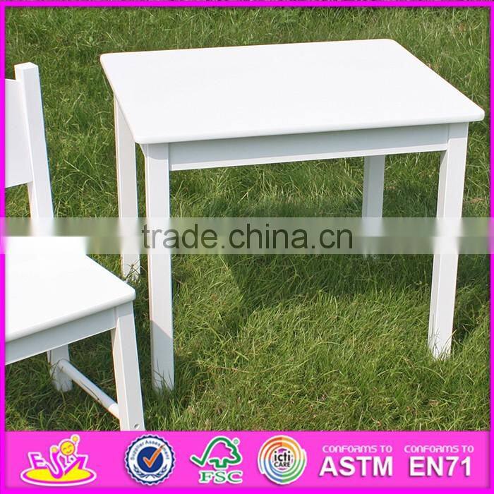 2016 new design home / school / kindergarten white kids wooden table and chairs W08G145