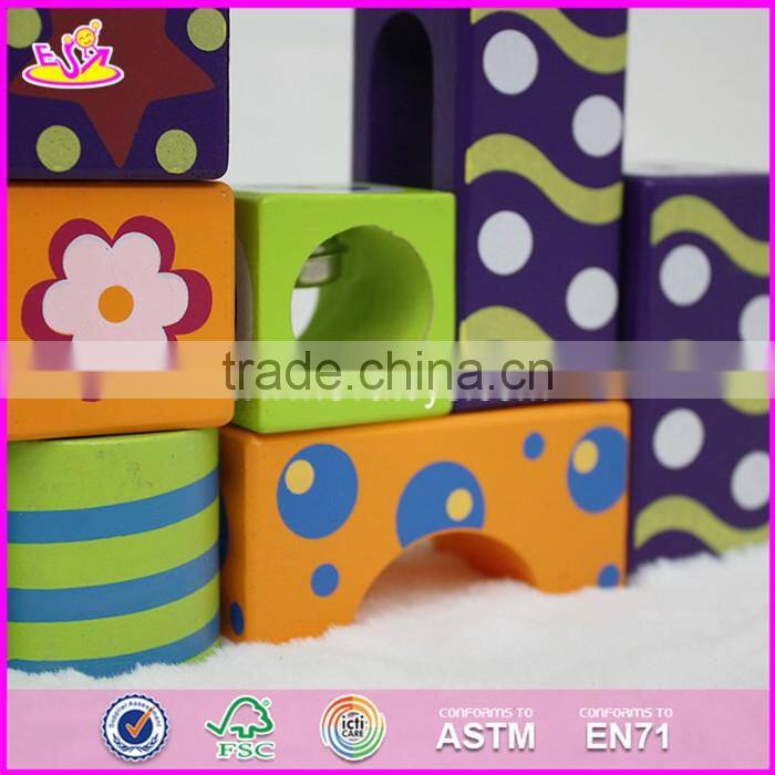 2017 New design children preschool imagination building block wooden bricks toys W13A108