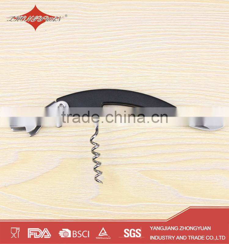 Metal wine bottle shape opener wine corkscrew with knife