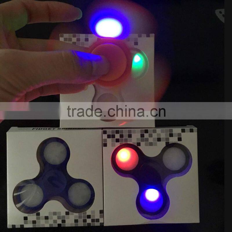 2017 new hot LED light Fidget Hand Spinner Torqbar Brass Finger Toy EDC Focus Gyro Gift