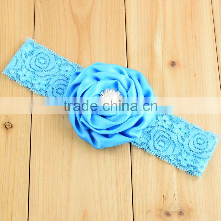 Most Hot Handmade Silk Flowers Headband For Girls Hair Ornament and Top Baby Headband with Flowers