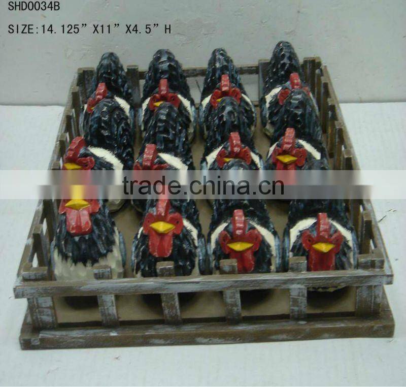 Good Sale 14-1/8''L 12 Asst. Vintage Cock Decoration