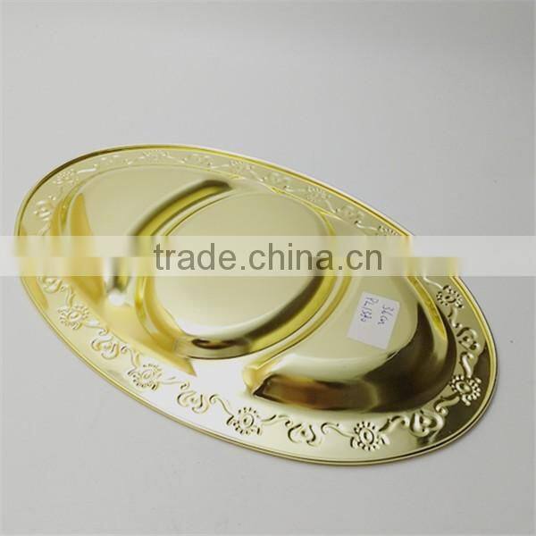 custom logo metal serving trays wholesale stainless steel cooking plate